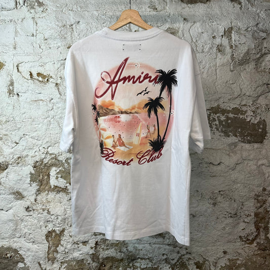 Amiri Pink Sunset Crystal T-shirt White Sz L