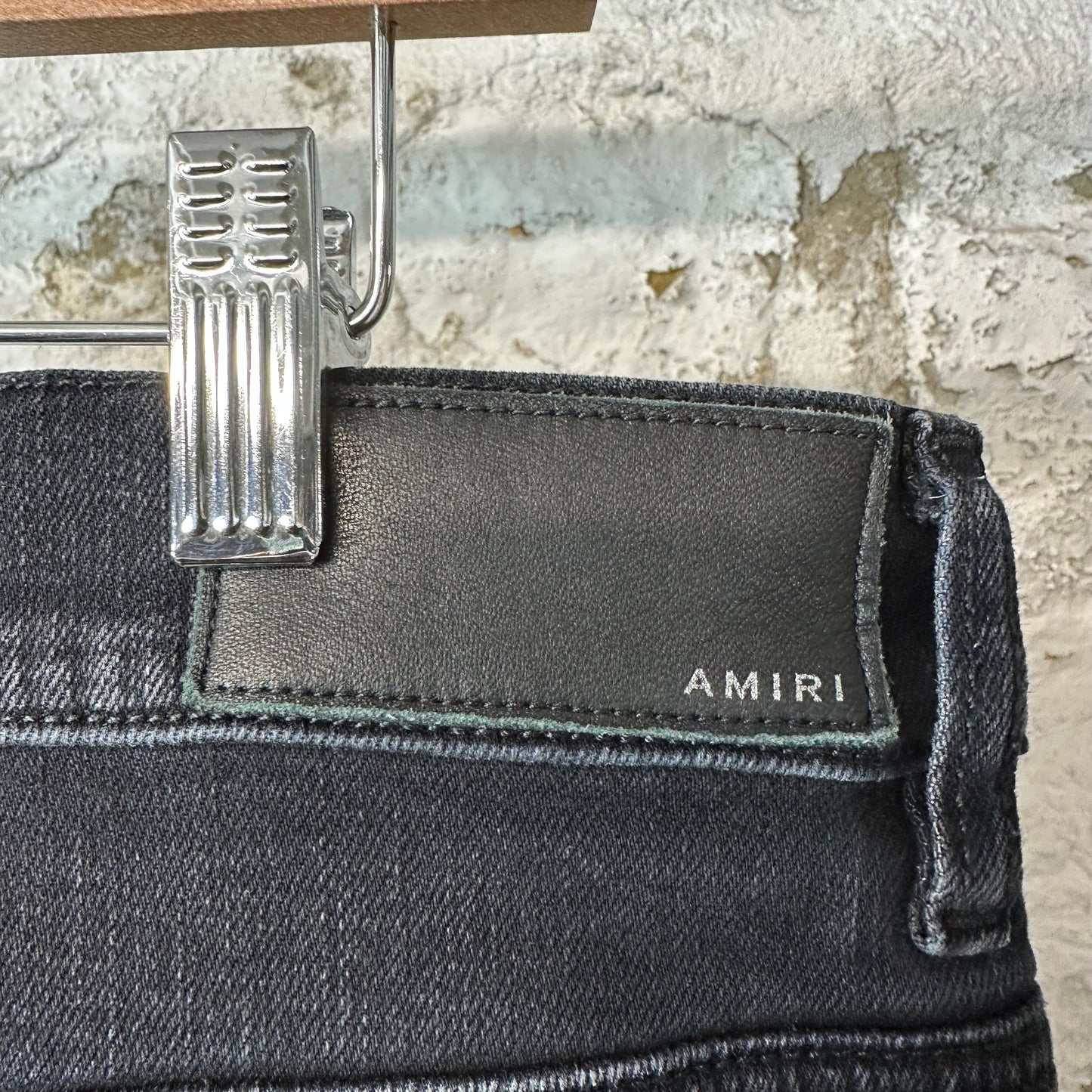 Amiri Varsity 22 Patch Black Denim Jeans Sz 38