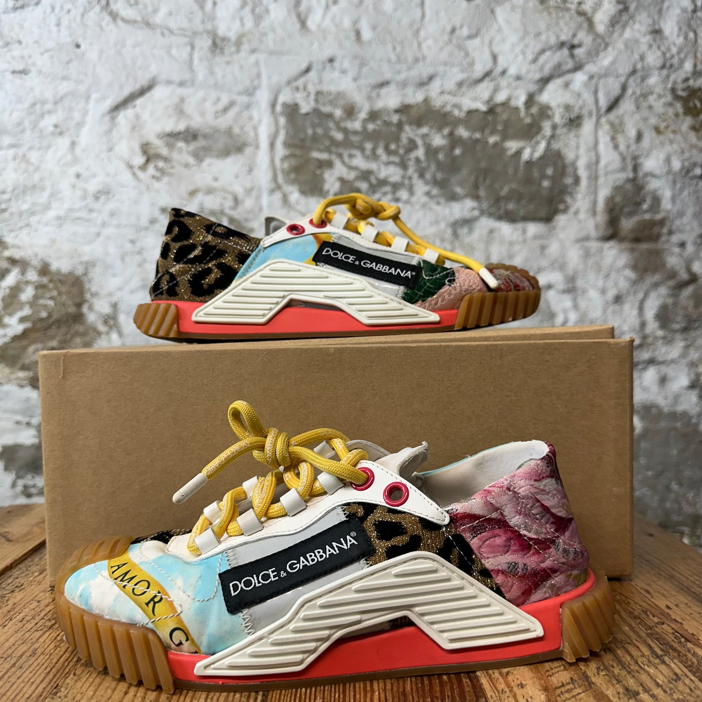 Dolce Gabbana Multicolor Patchwork NS1 Sneaker Sz 5 (37)