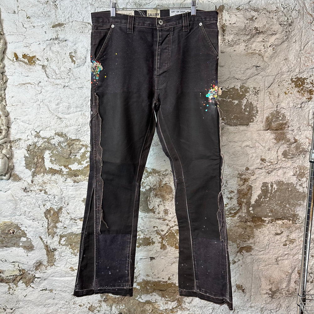 Gallery Department Faded Black Carpenter Flare Splatter Pants Sz 33