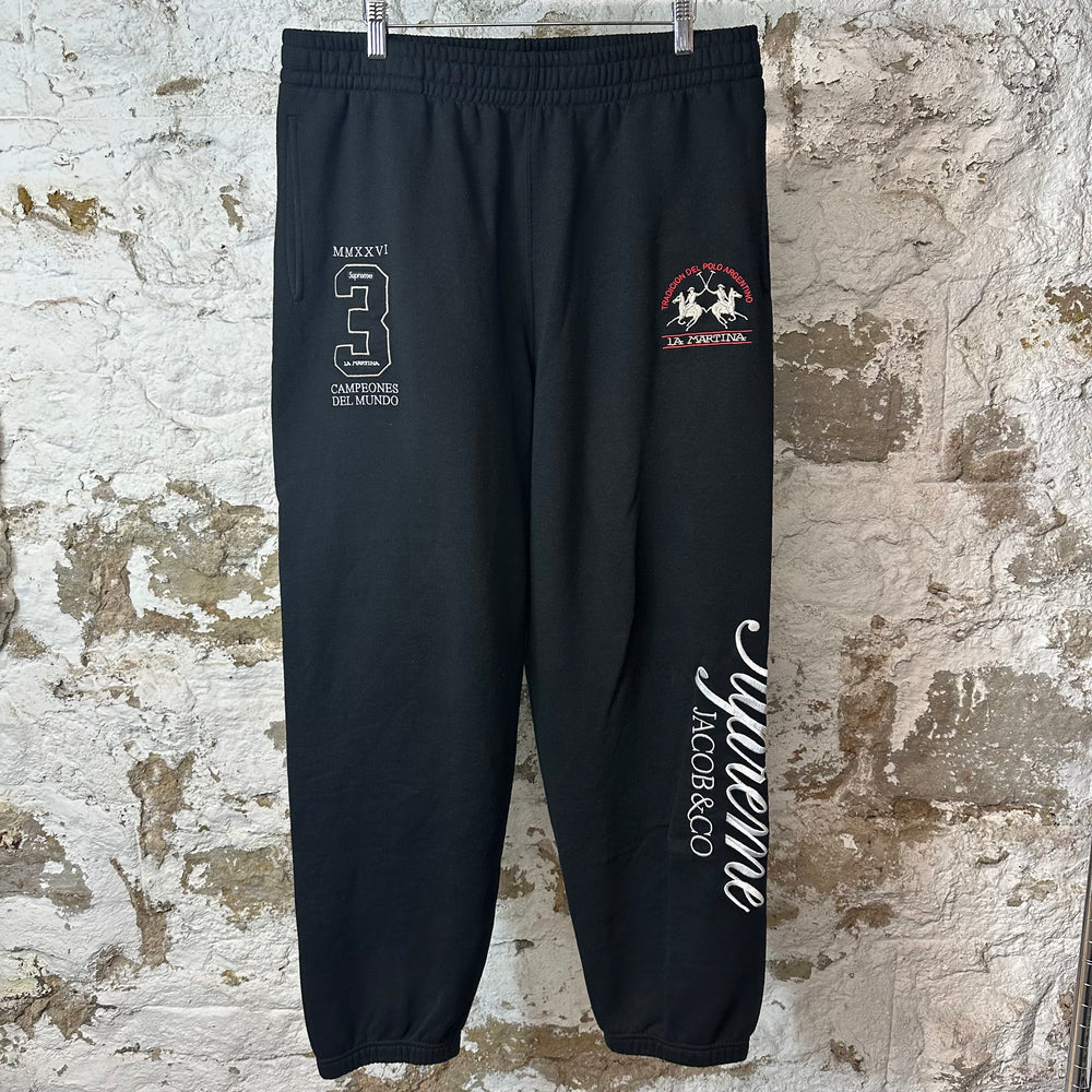 Supreme La Martina Jacob Black Sweatpants Sz L