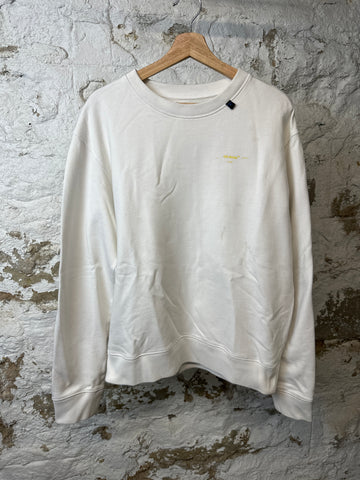 Off White Yellow Painted Arrows Crewneck White Sz L