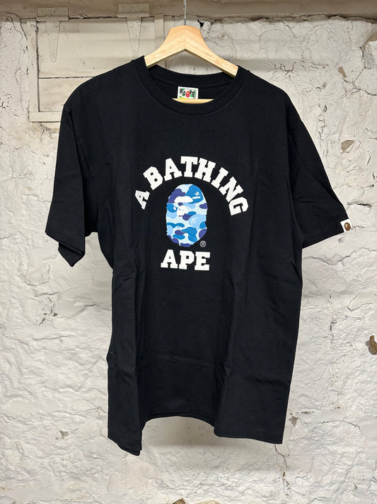 Bape Blue ABC Camo College Logo T-Shirt Sz XL