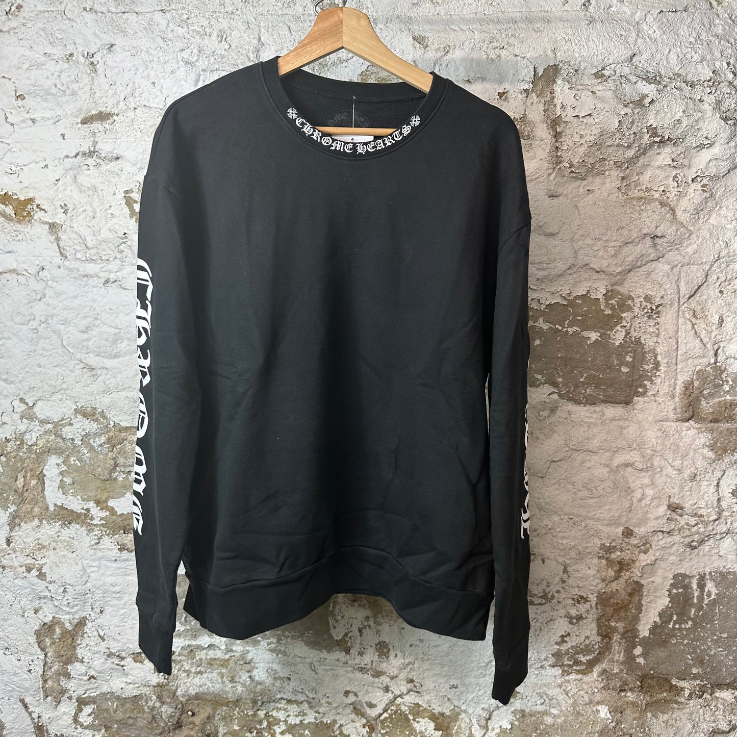 Chrome Hearts Neck Logo Black Crewneck Sz S