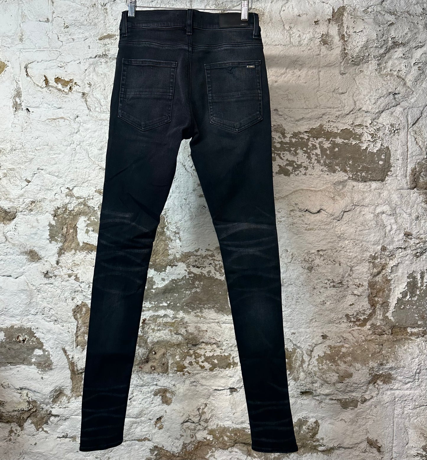 Amiri MX1 Cracked Blue Black Denim Jeans Sz 28