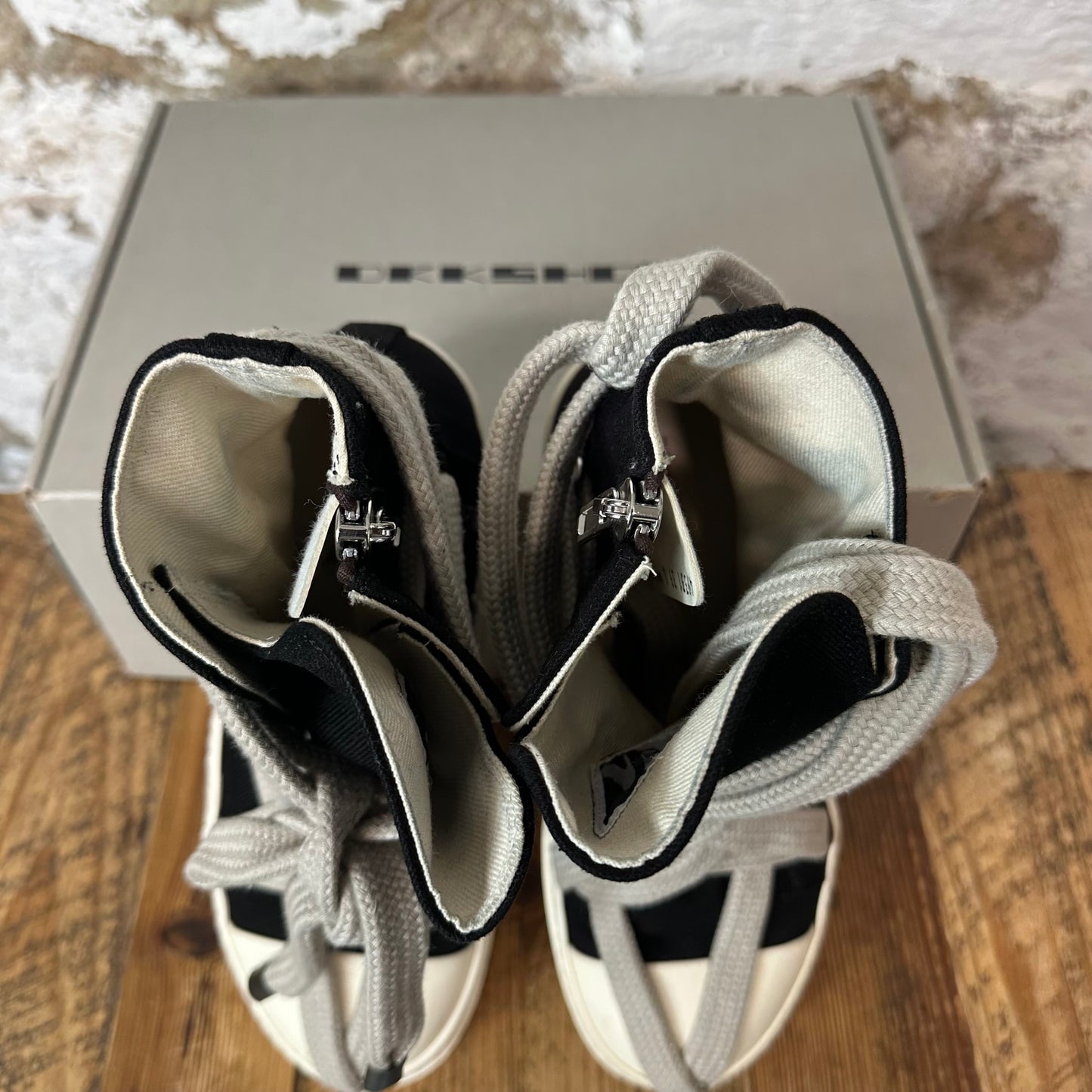 Rick Owens DRKSHDW Hexa Lace Black Milk Sneaker Sz 6.5 (39)
