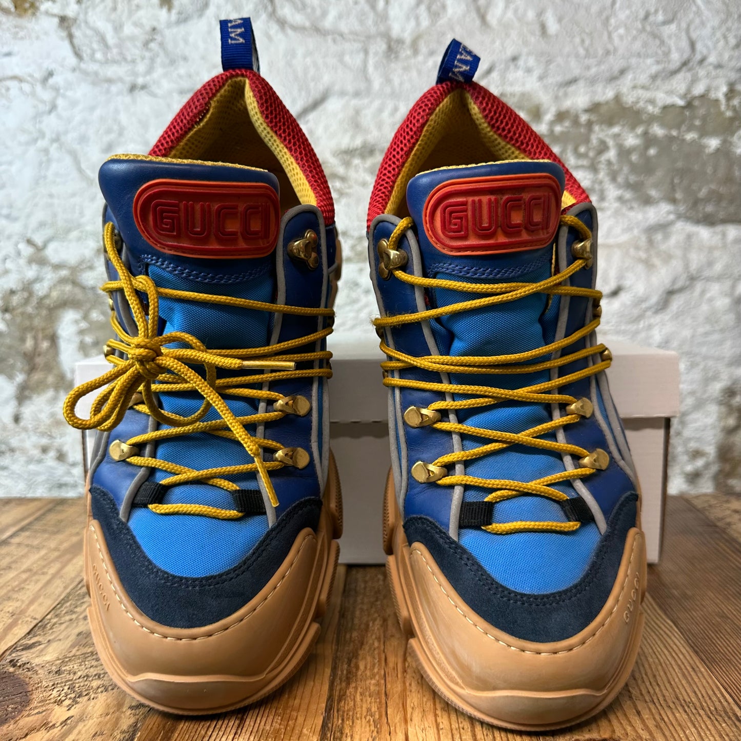 Gucci Flashtrek Red Blue Brown Boot Sz 11