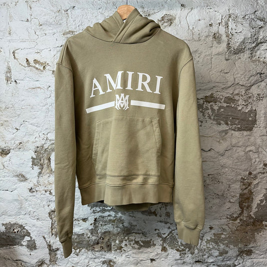 Amiri White Bar Logo Hoodie Beige Sz M