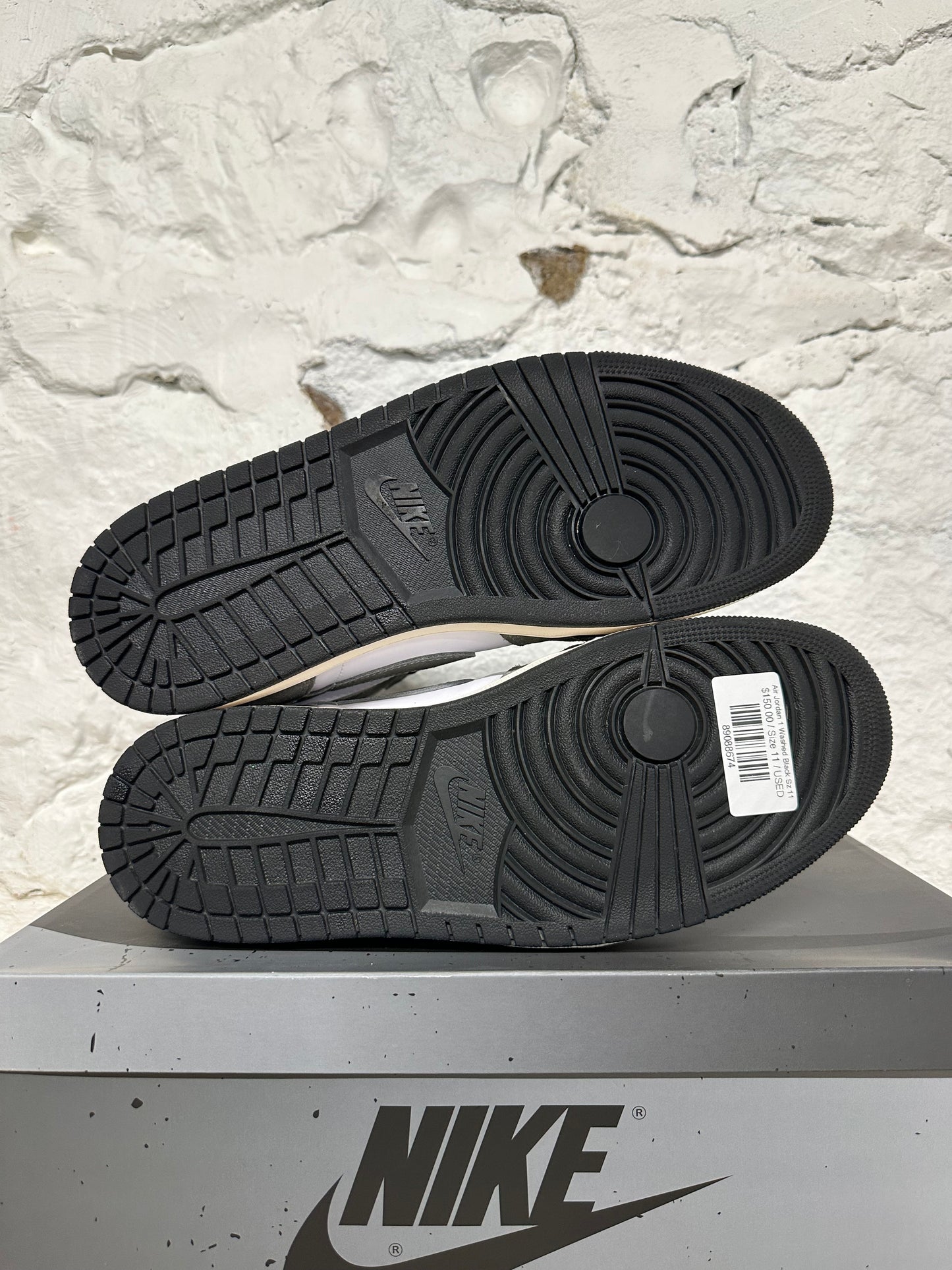 Air Jordan 1 Washed Black Sz 11