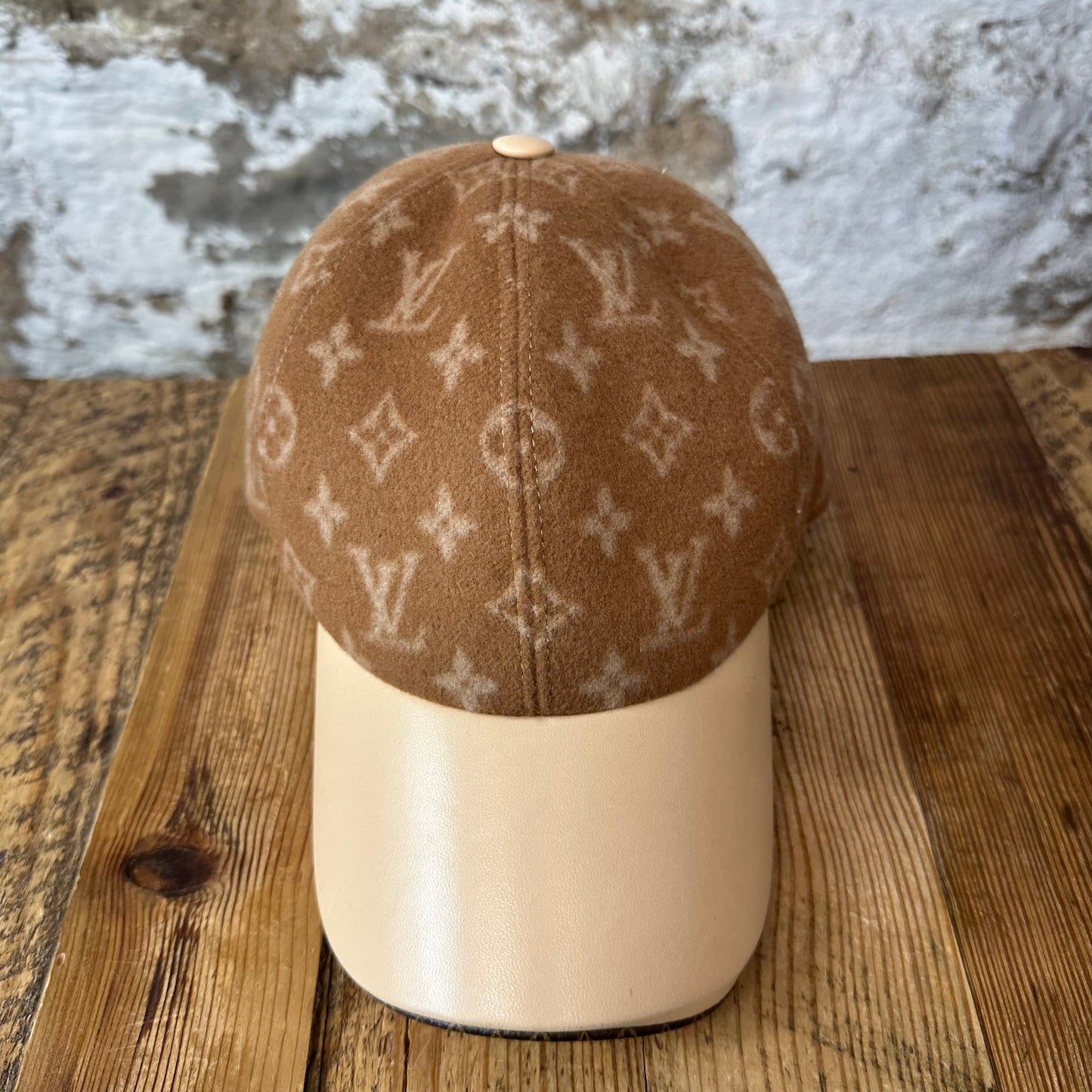 Louis Vuitton Beige Monogram Wool Hat Sz M