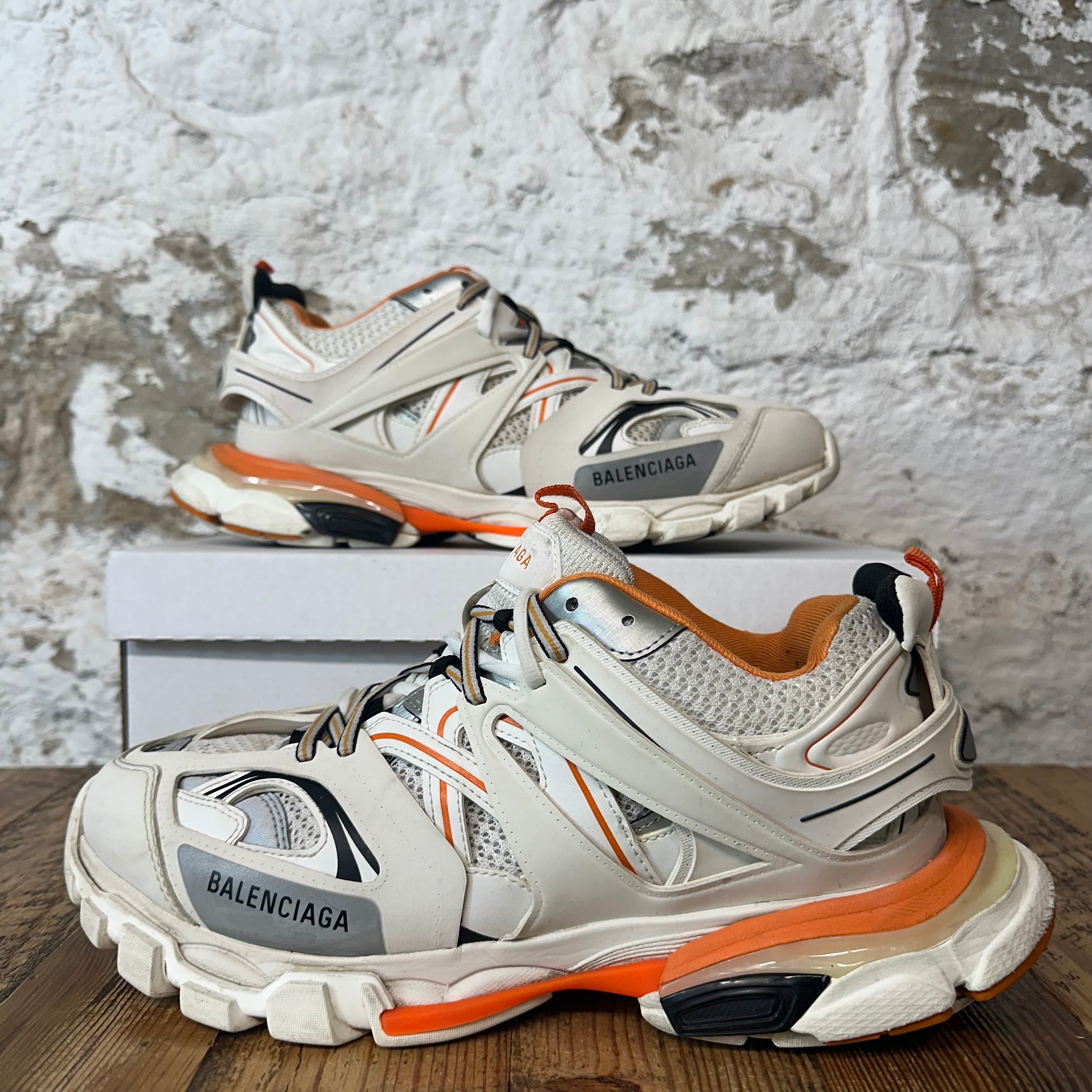 Balenciaga Track Runner White Cream Orange Sneaker Sz 10 (43)
