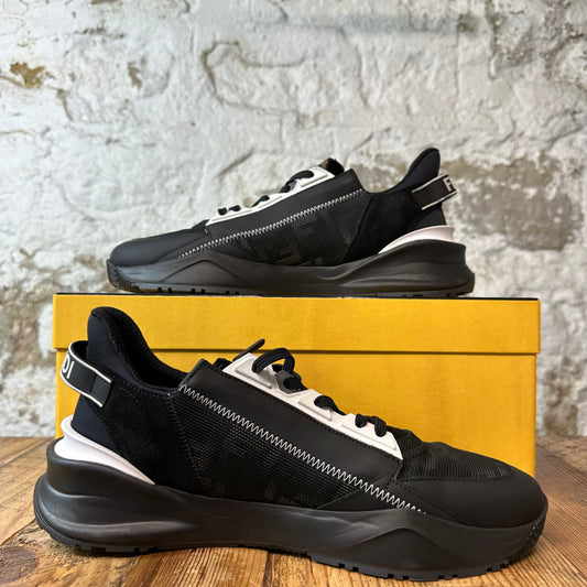 Fendi Flow Black White Slip On Sneaker Sz 9