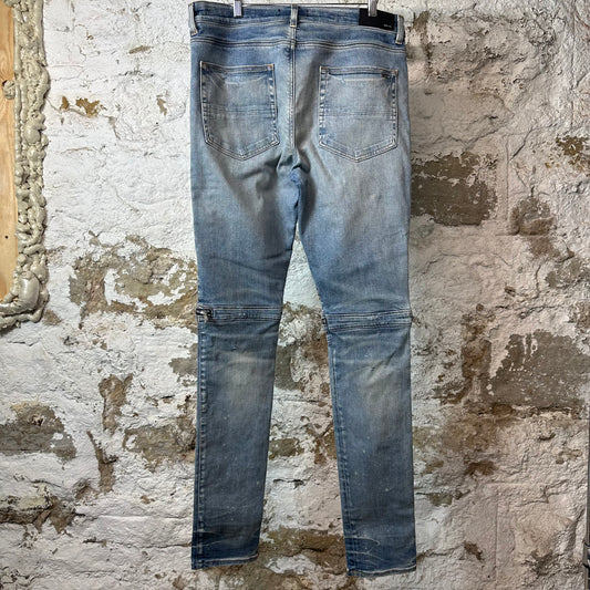 Amiri MX2 Yellow Brown Patch Blue Denim Jeans Sz 36