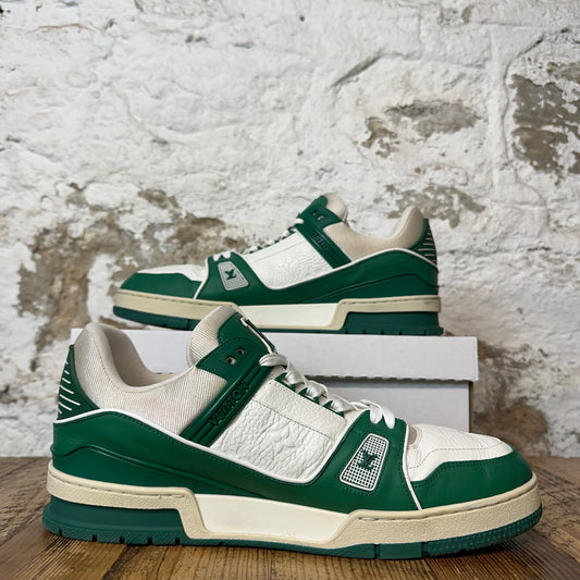 Louis Vuitton Green White Trainer Sneaker Sz 11.5 (10LV)