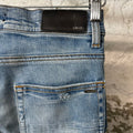 Amiri Distressed Side Spell Blue Denim Jeans Sz 29