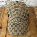 Gucci Tan Monogram Hat Sz XXL