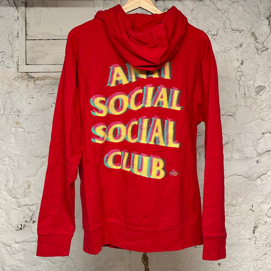 Anti Social Social Club 3D Logo Red Hoodie Sz M