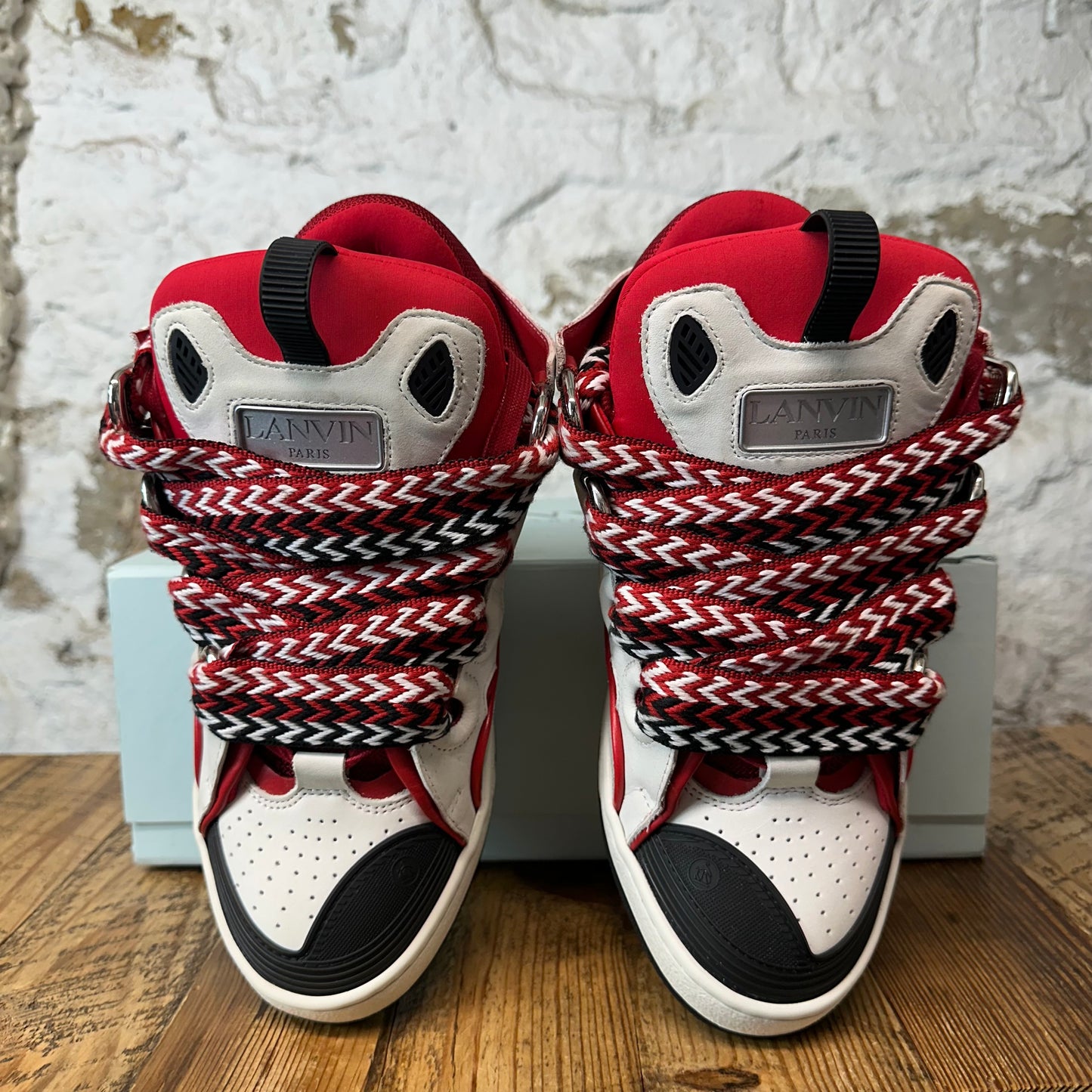 Lanvin Curb Red White Black Sneaker Sz 9 (42)