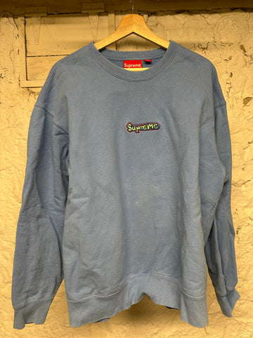 Supreme Gonz Small Logo Blue Crewneck Sz L