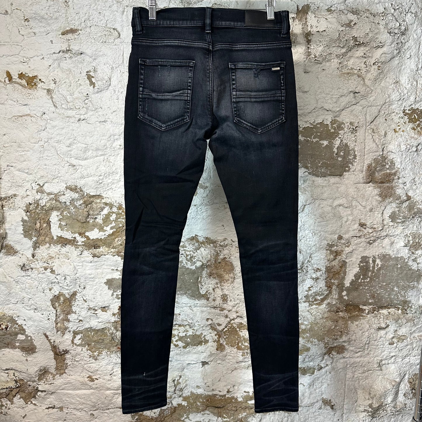 Amiri MX1 Camo Patch Black Denim Jeans Sz 30