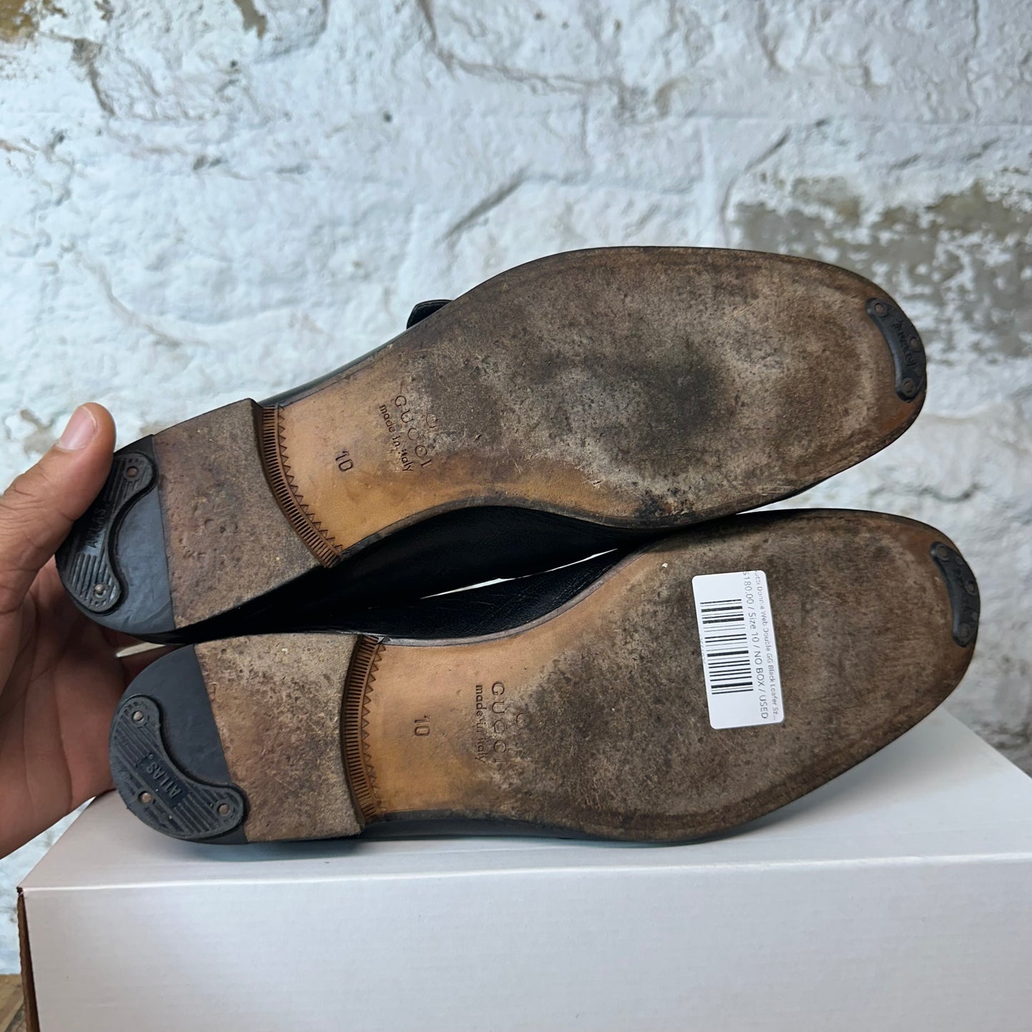 Gucci Donnie Web Double GG Black Loafer Sz 10