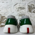 Prada Americas Cup Green Patent Gray White Sneaker Sz 13