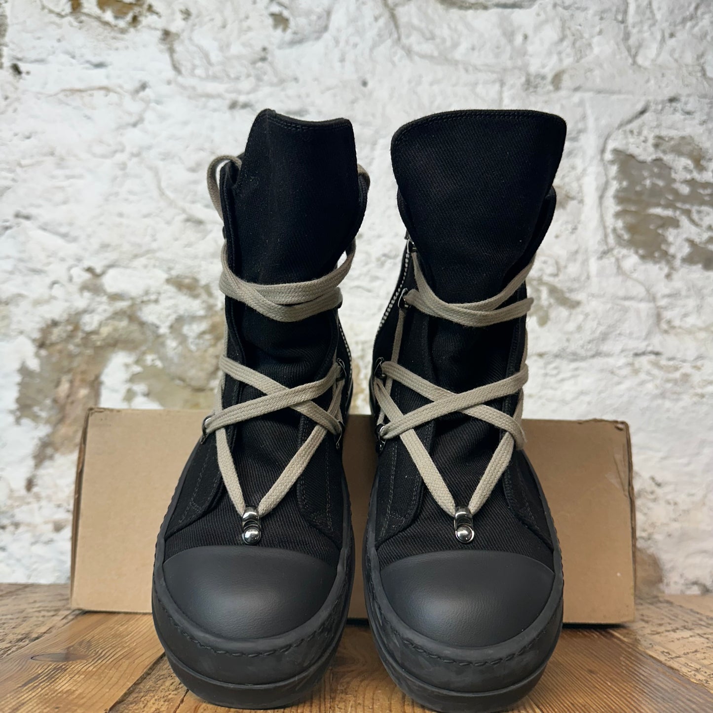 Rick Owens High Hexa Lace Black Pearl Sneaker Sz 5 (37)