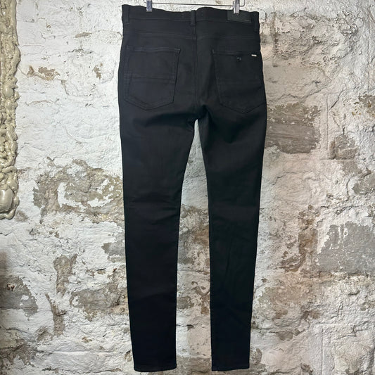 Amiri MX1 Brown Suede Black Denim Jeans Sz 34