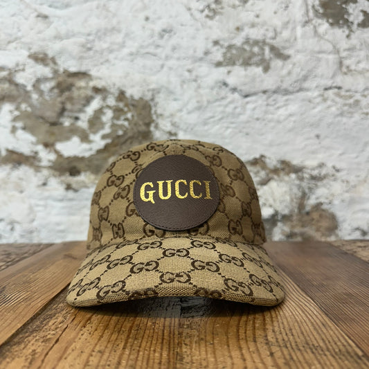 Gucci Brown GG Monogram Circle Logo Hat