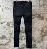 Amiri MX1 Brown Plaid Black Denim Jeans Sz 31