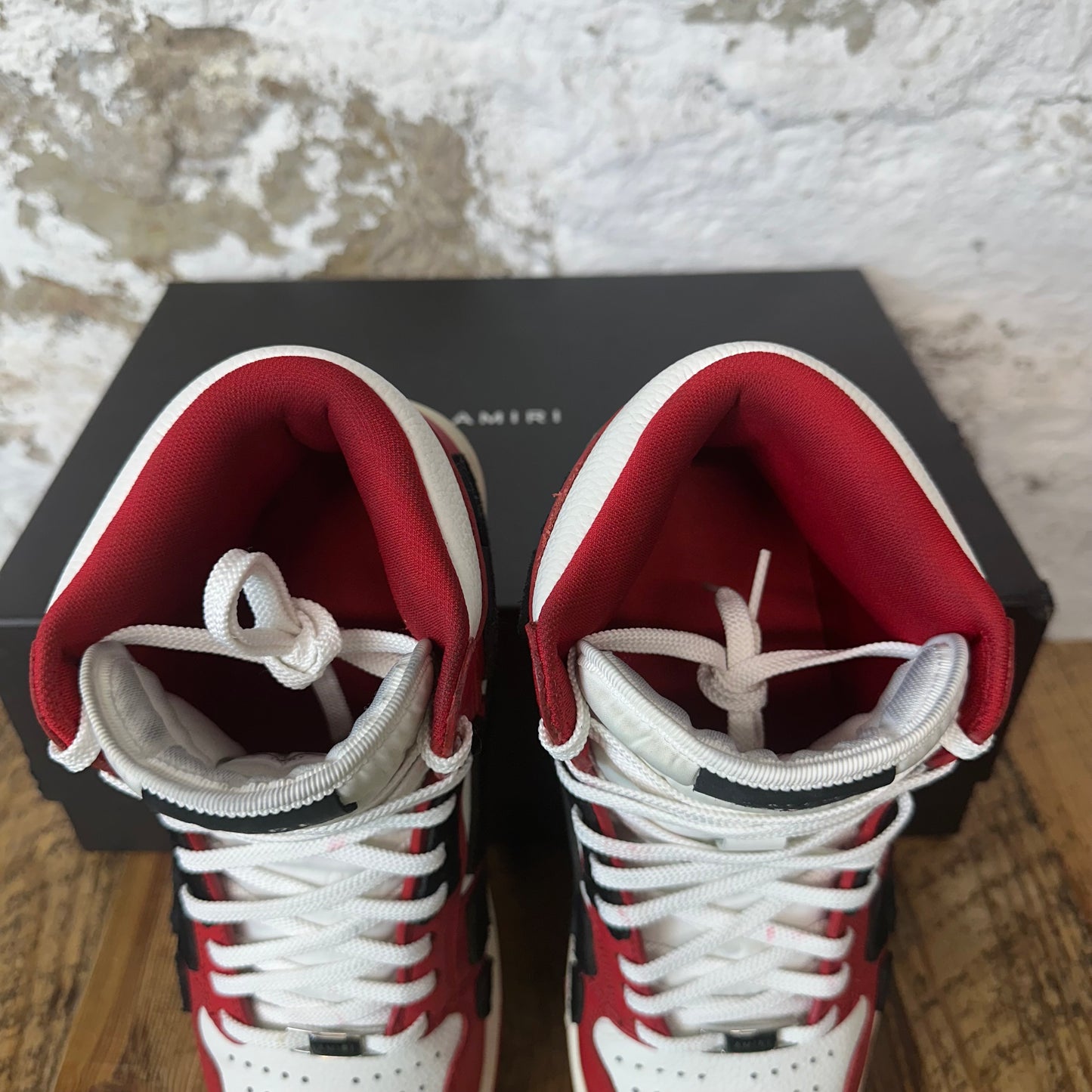 Amiri High Black Skeleton White Red Sneaker Sz 10 (43)