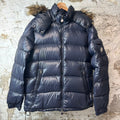 Moncler Maya Giubbotto Navy Fur Puffer Jacket Sz L (4)