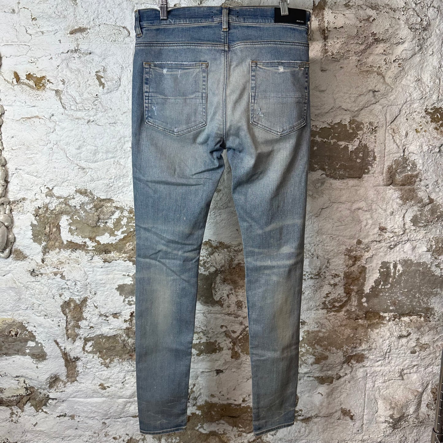 Amiri Plain Distressed Blue Denim Jeans Sz 32