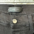 Amiri MX1 Black Leather Black Denim Jeans Sz 31