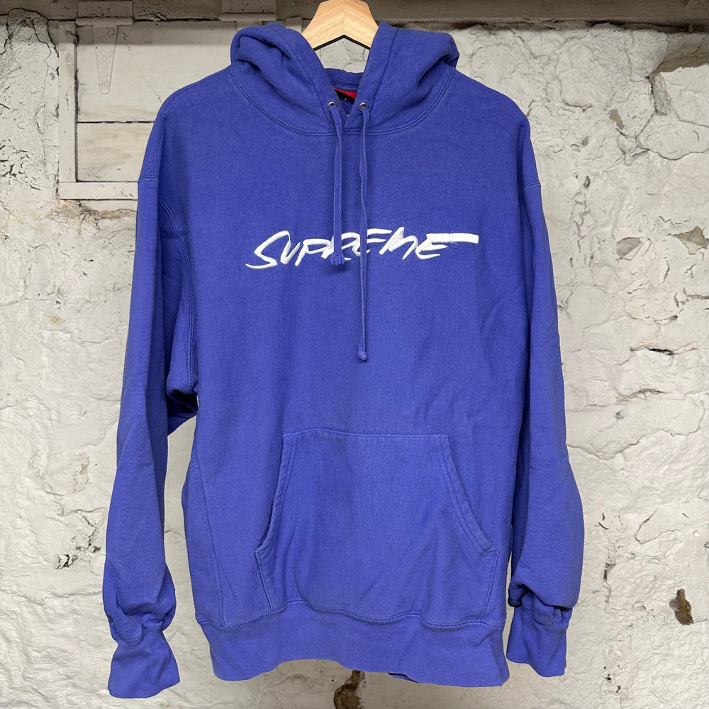 Supreme Embroidered Spellout Light Blue Hoodie Sz M