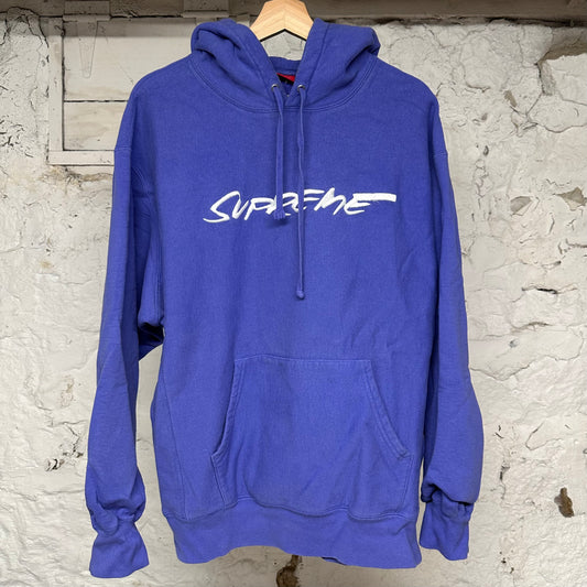 Supreme Embroidered Spellout Light Blue Hoodie Sz M