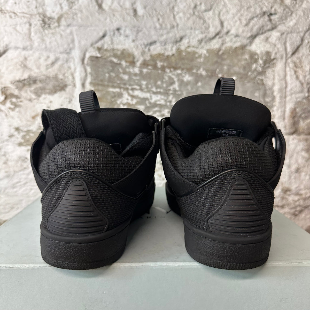 Lanvin Curb Triple Black Canvas Sneaker Sz 7 (40)