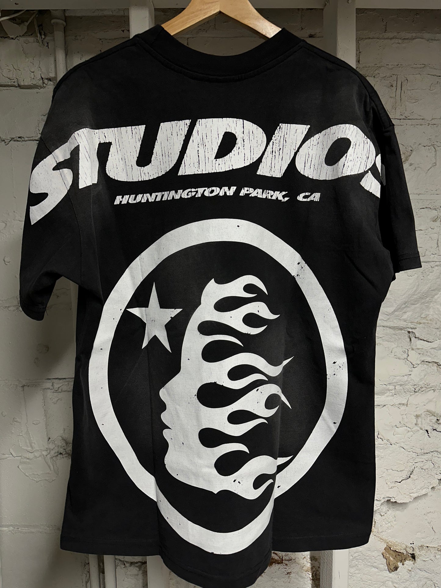 Hellstar White Spell T-shirt Faded Black Sz S