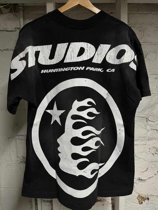Hellstar White Spell T-shirt Faded Black Sz S
