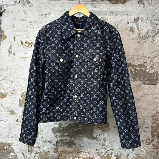 Louis Vuitton Dark Blue Monogram Denim Jacket Sz S (46)