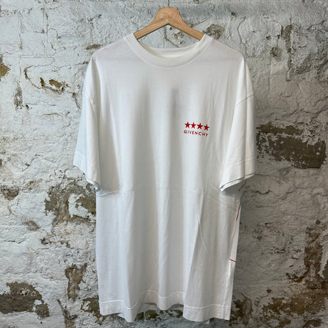 Givenchy Red Star Spell T-shirt White Sz M
