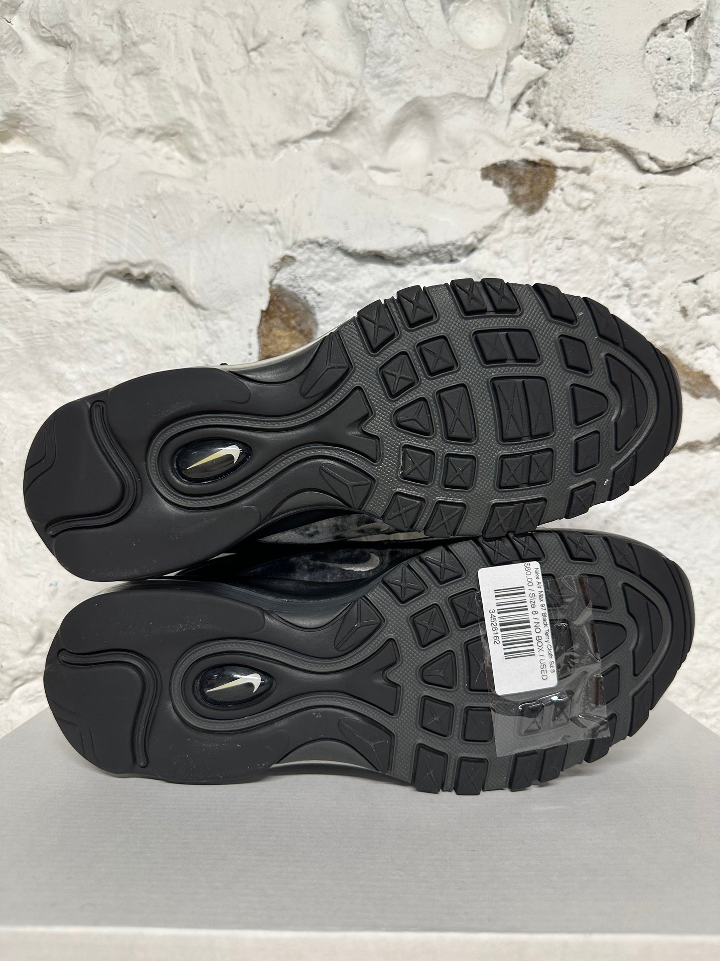 Nike Air Max 97 Black Terry Cloth Sz 8