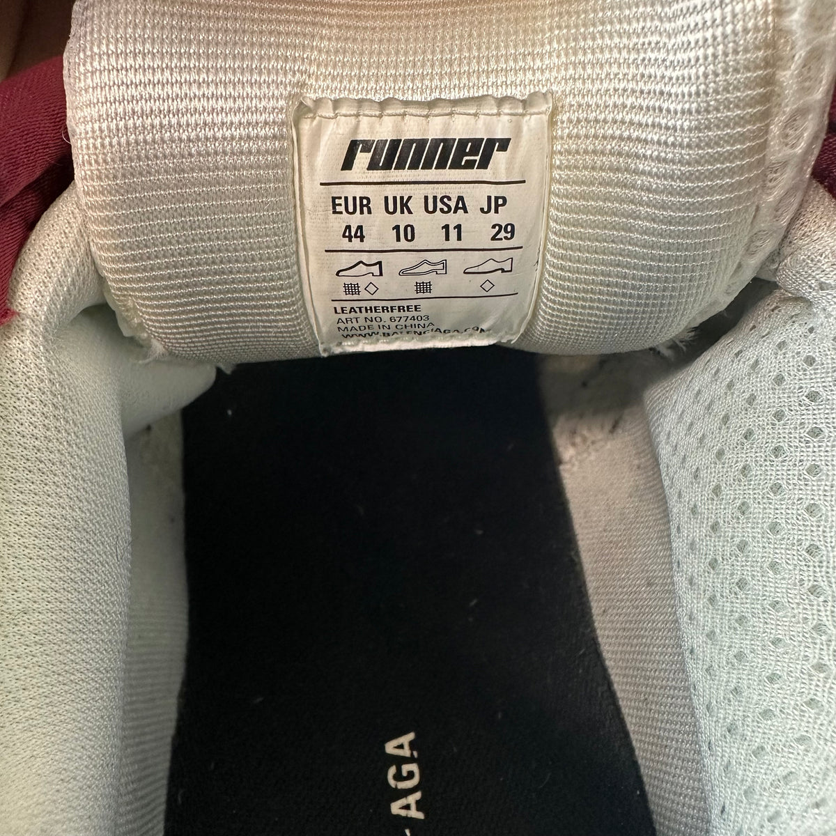 Balenciaga Runner Maroon Grey Sneaker Sz 11 (44)