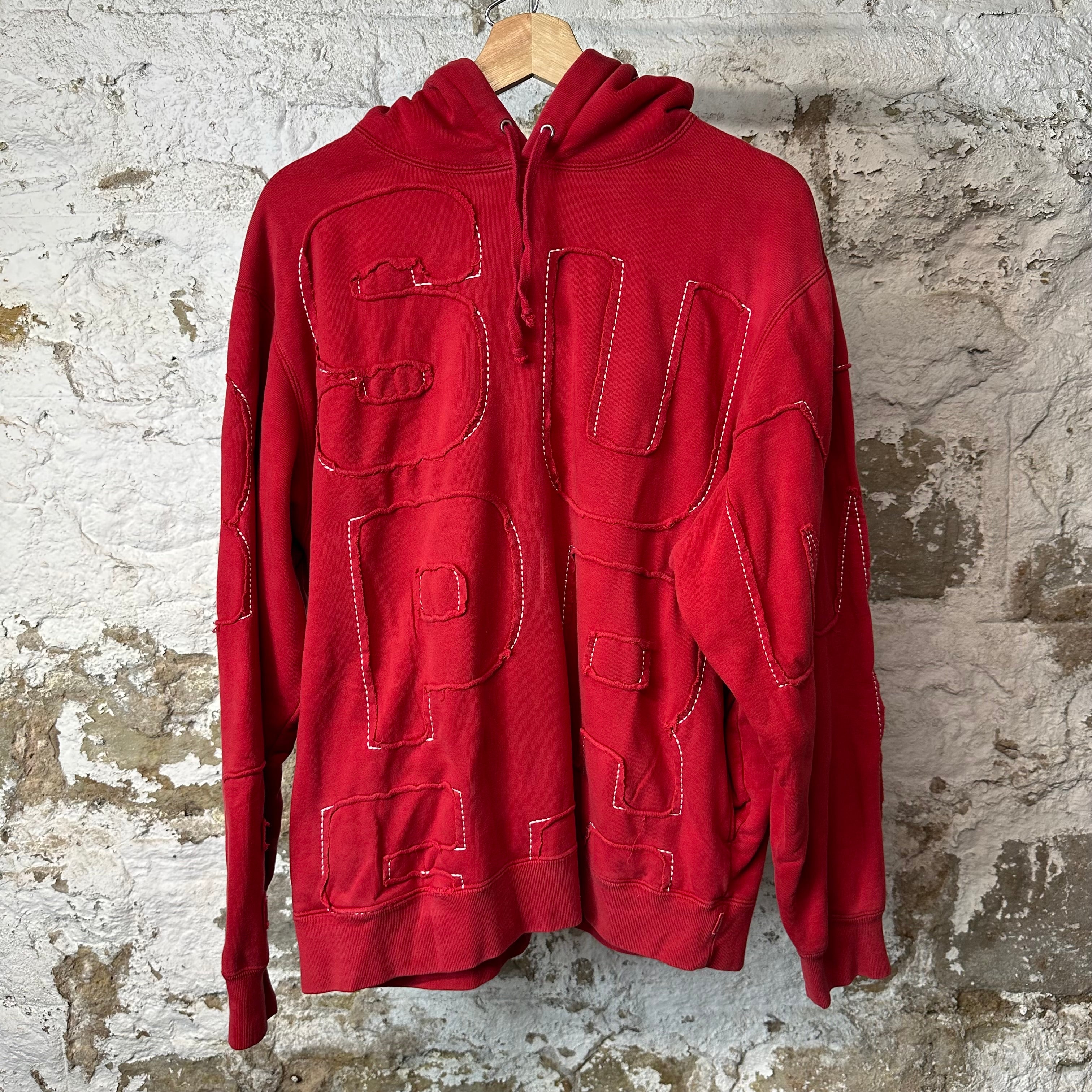 Supreme Cutout Letter Red Hoodie Sz M