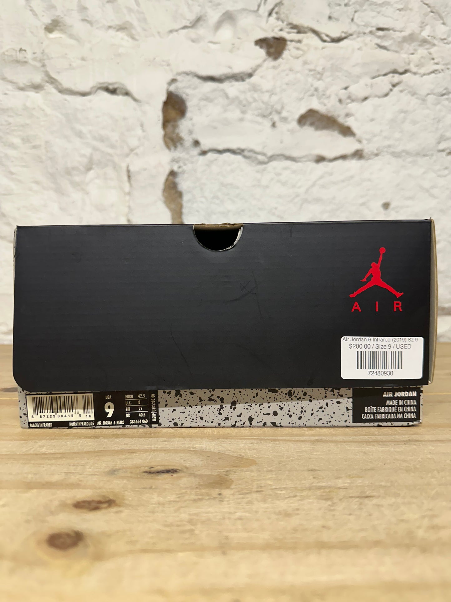 Air Jordan 6 Infrared Black (2019) Sz 9