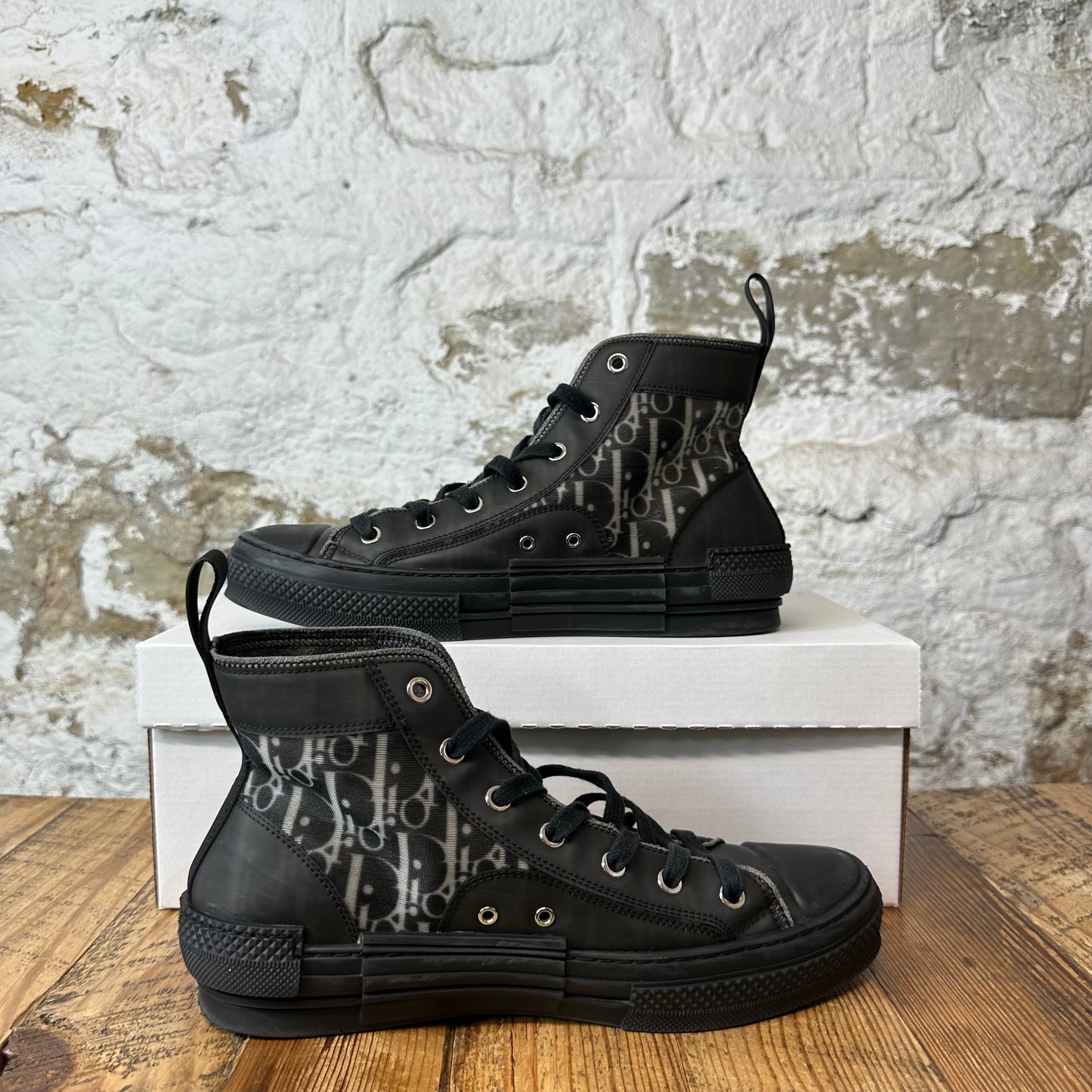 Dior B23 High Black Oblique Sneaker Sz 7 (40)