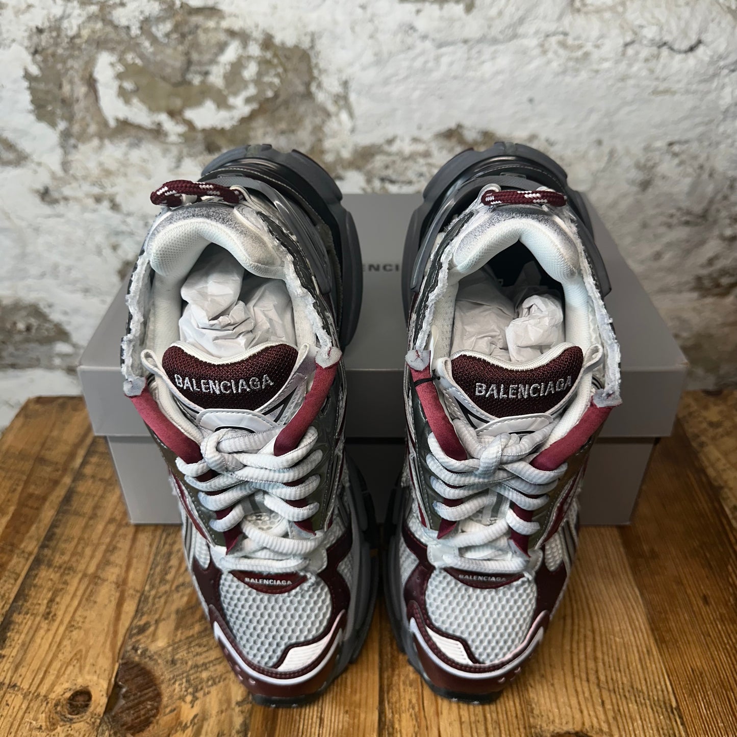 Balenciaga Runner Burgundy White Grey Sneaker DS