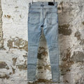 Amiri Multicolor Paisley Patches Washed Blue Denim Jeans Sz 29