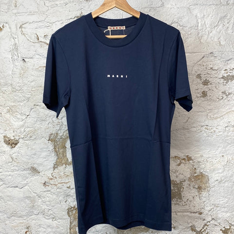 Marni White Spellout Navy T-shirt Sz (46) DS