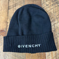 Givenchy Ribbed Embroidered Logo Black Beanie